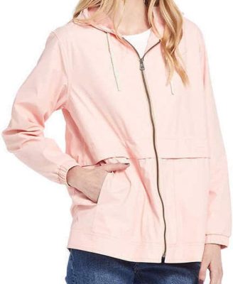 Womens Waterproof Coated Rain Jacket with Hood -Light Windbreaker Raincoat for Women-Hooded Rain Slicker